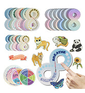 42 Pierces Calm Stickers for Anxiety Sensory Anti Stress Tactile Textured Combined with Breathing Exercise Fidget Strips Suitable and Adults