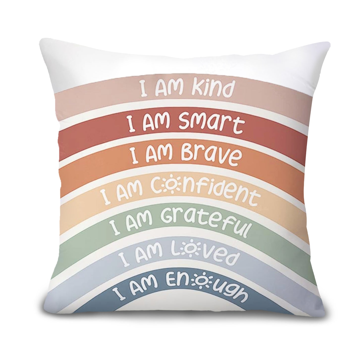 Ainrvteers Feelings Wheel Pillow Double-Sided Printed with Different Patterns of Feelings Wheel Pillowcase, Reading Corner Decor, Counseling Office Decor18 x18 (1, White Smile)