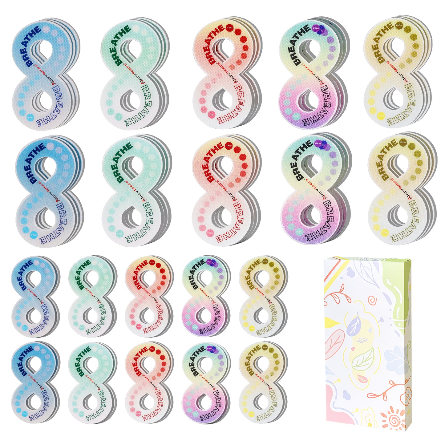 Calm Strips for Anxiety Sensory Stickers 、 Different Size & Texture Sensory Stickers for Office & Classroom (50pcs)