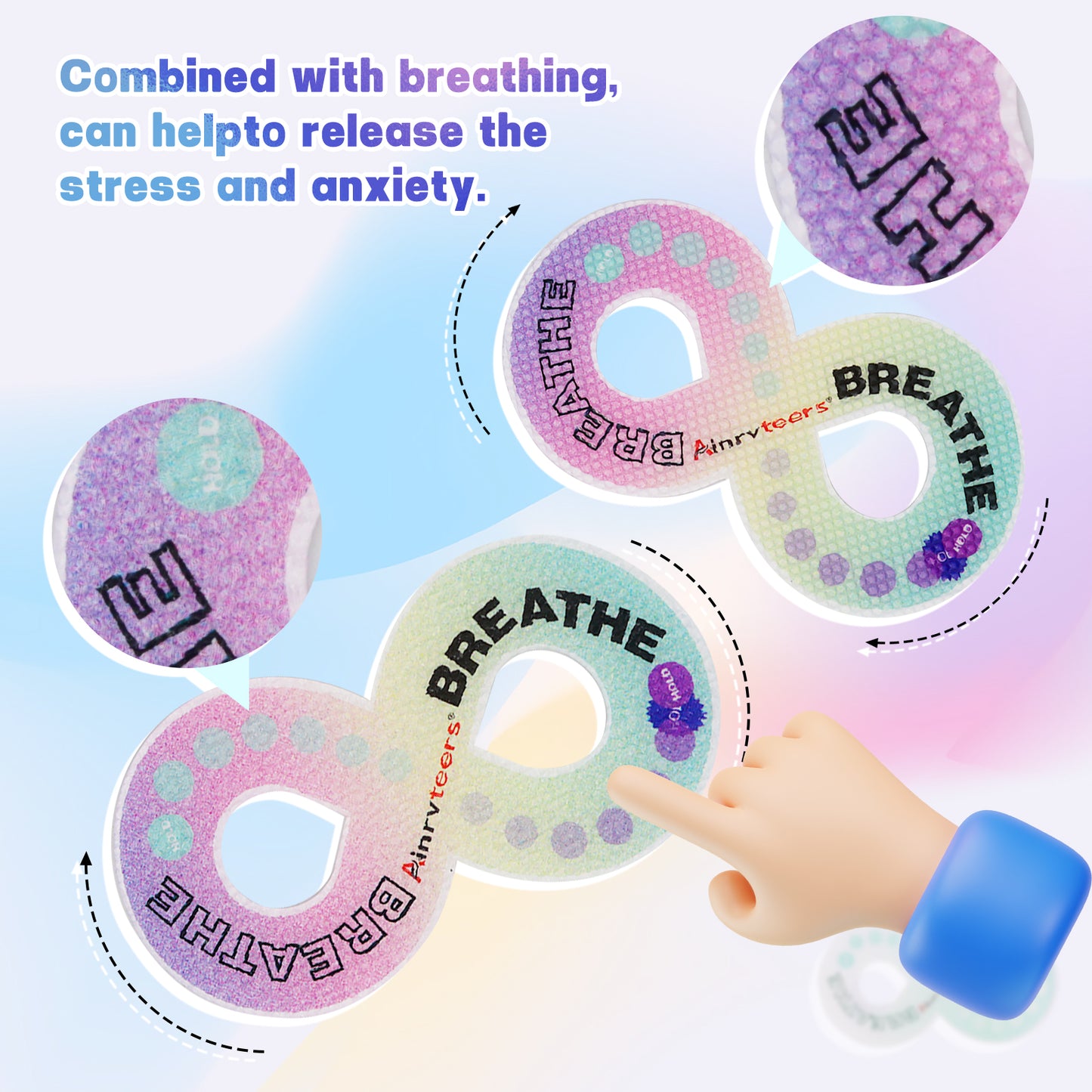 Calm Strips for Anxiety Sensory Stickers 、 Different Size & Texture Sensory Stickers for Office & Classroom (50pcs)