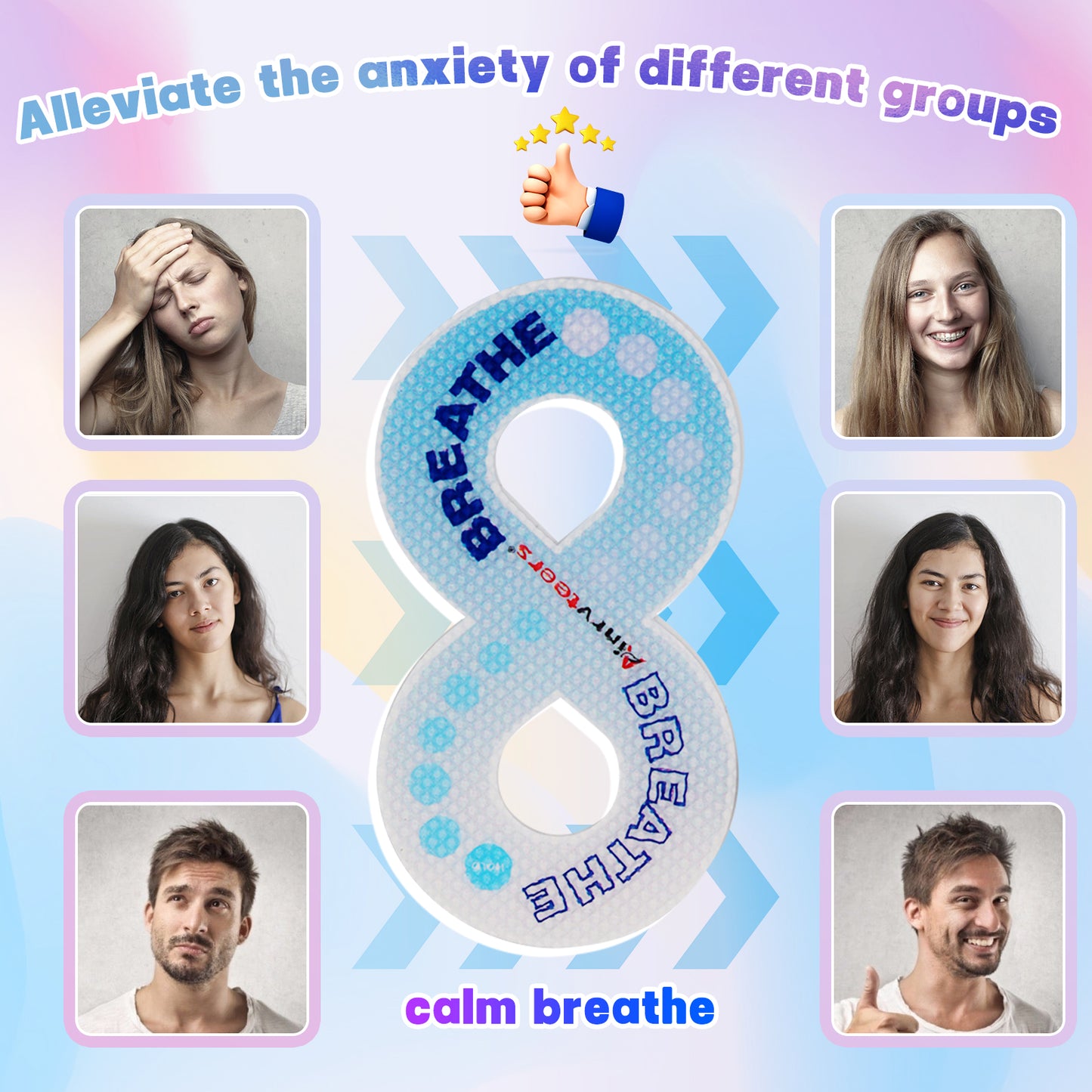 Calm Strips for Anxiety Sensory Stickers 、 Different Size & Texture Sensory Stickers for Office & Classroom (50pcs)