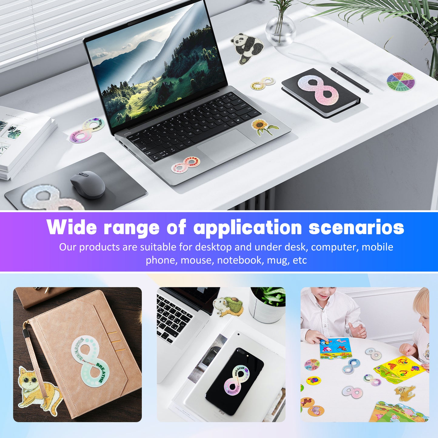 Calm Strips for Anxiety Sensory Stickers 、 Different Size & Texture Sensory Stickers for Office & Classroom (50pcs)