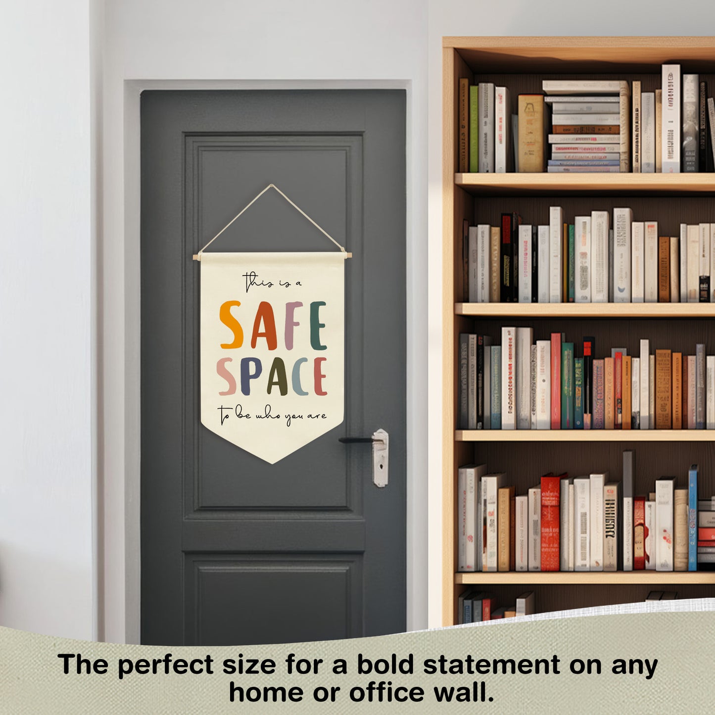 Ainrvteers Safe Space Wall Hanging, Therapy Office Wall Decor, Counseling Banner, School Counselor Office Wall Decor, Classroom Decor, Mental Health Banners, Sensory Room Must Haves (Classics)